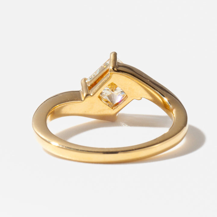 1.0CT Princess Cut Lab Grown Diamond Unique Solitaire Engagement Ring