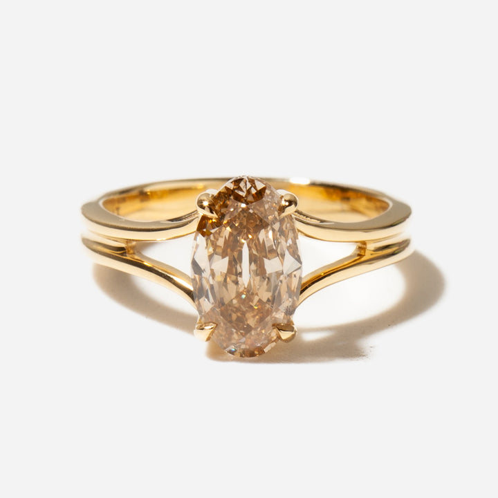 2.0CT Antique Oval Cut Lab Grown Diamond Split Shank Solitaire Engagement Ring