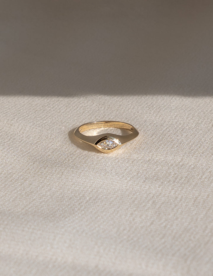 Marquise Cut Lab Diamond Engagement Ring