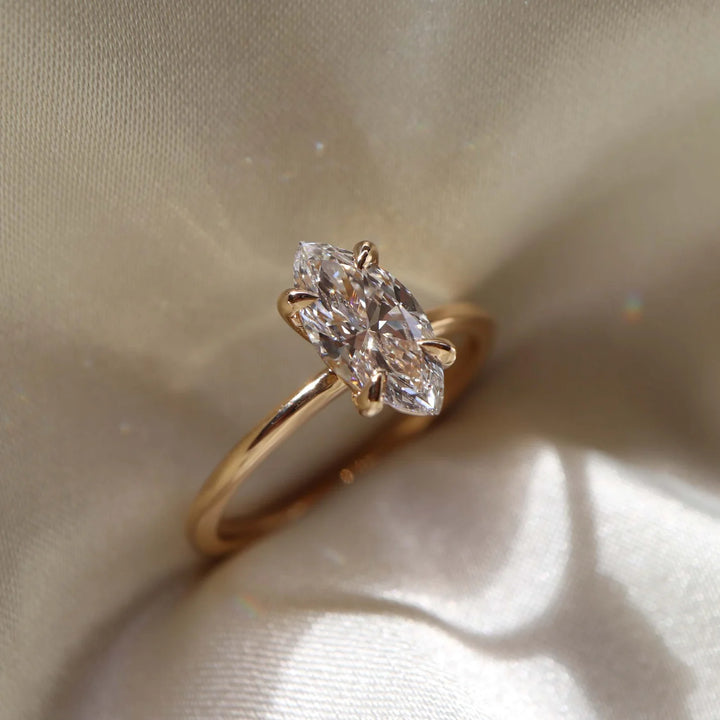 minimalist marquise solitaire engagement ring lab grown diamond USA 1ct