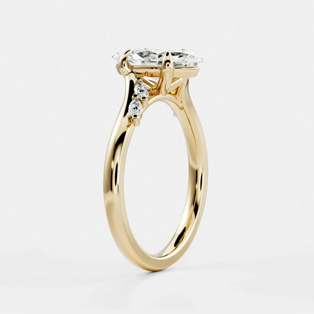 2ct marquise IGI lab grown diamond cluster engagement ring USA
