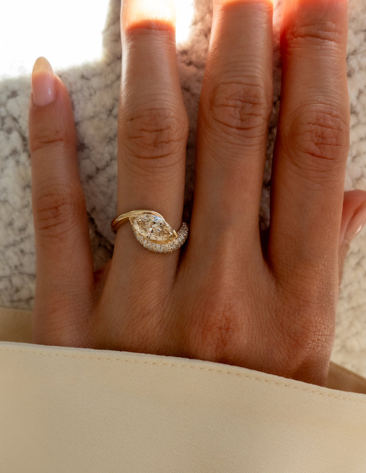 Marquise Champagne Lab Diamond Ring