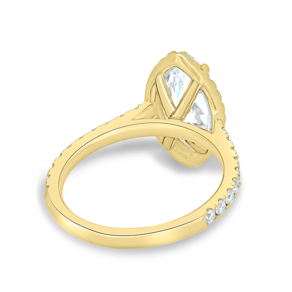 marquise halo cathedral engagement ring lab grown diamond USA