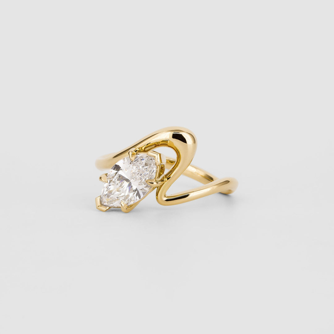 Marquise Cut Lab Diamond Engagement Ring