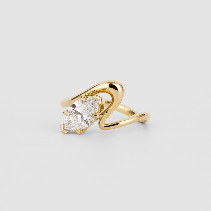 Marquise Cut Lab Diamond Engagement Ring