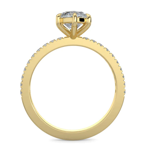 marquise cut pavé engagement ring 2 carat lab diamond USA