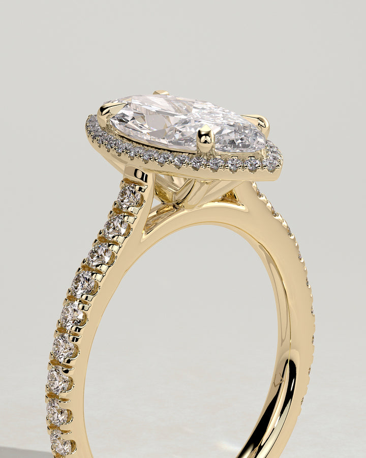 Marquise Diamond Halo Ring