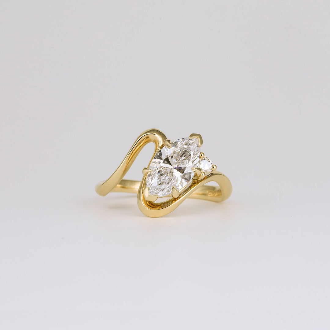 marquise cut solitaire engagement ring lab grown diamond unique style