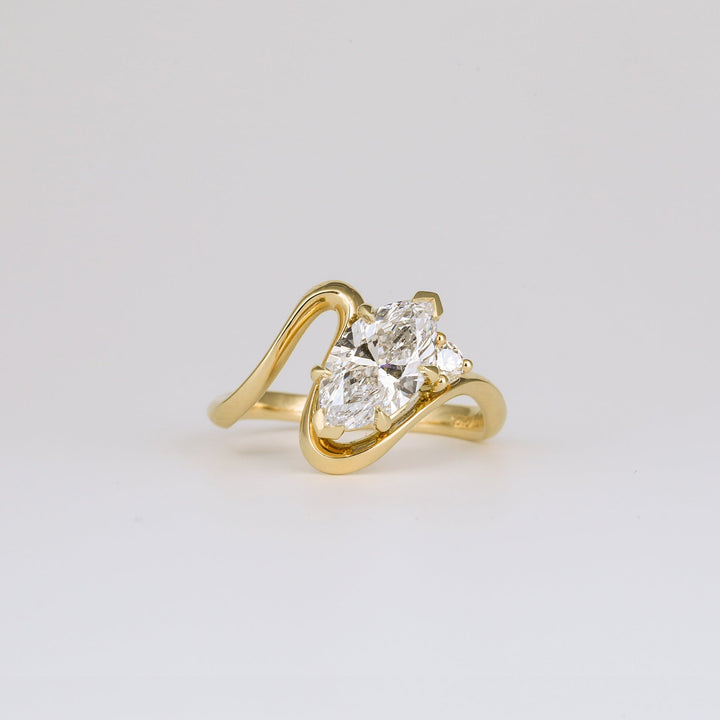 marquise cut solitaire engagement ring lab grown diamond unique style