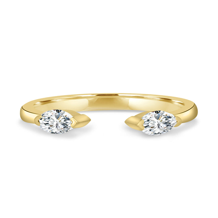 Marquise Lab Grown Diamond Open Wedding Band