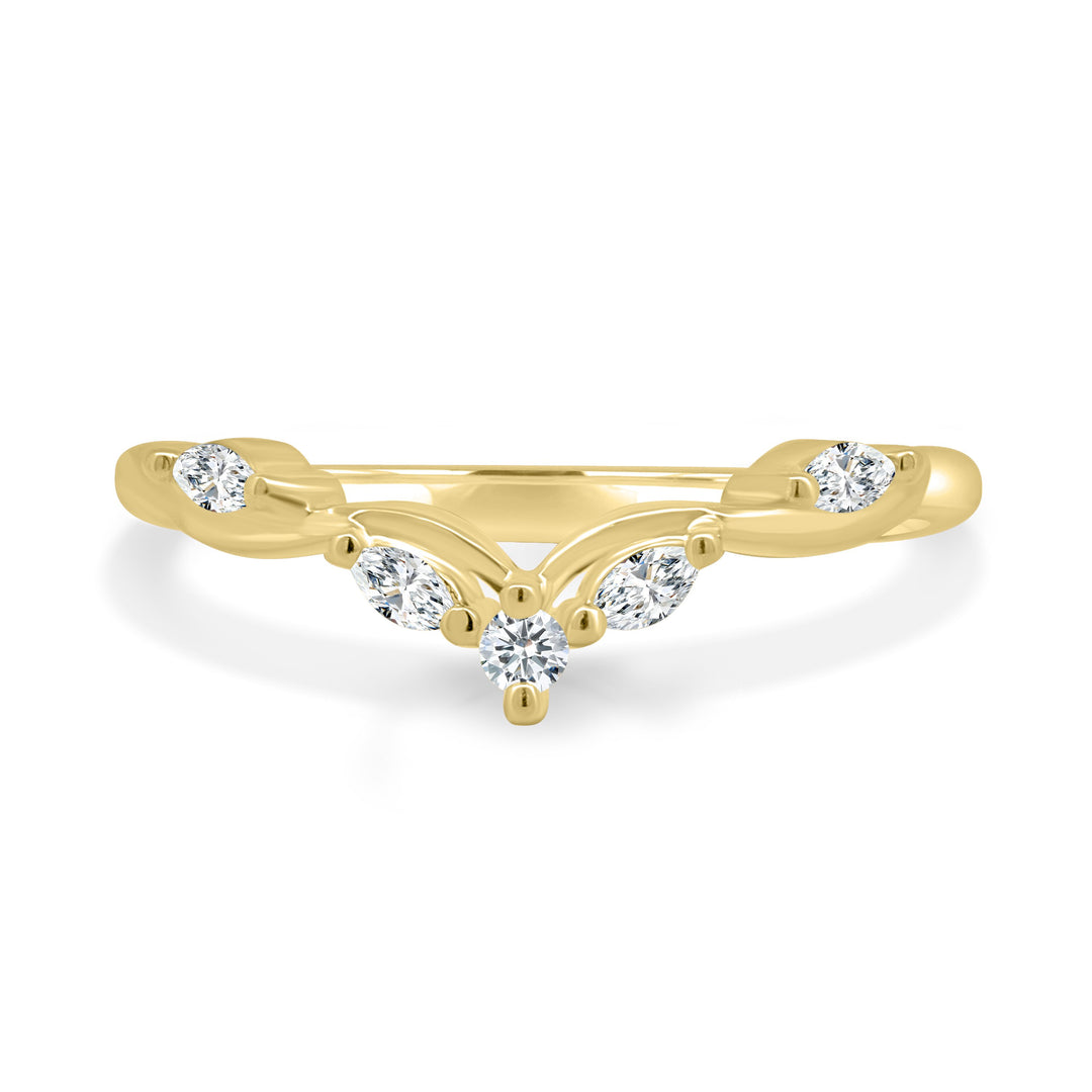 Marquise Lab Grown Diamond Vine Curved Wedding Band