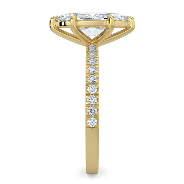 marquise pavé engagement ring E VS1 lab grown USA 2ct
