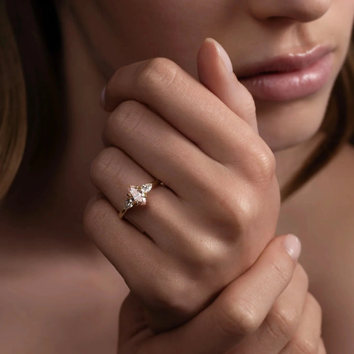 timeless marquise trilogy diamond ring IGI certified lab USA