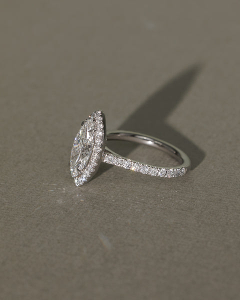 timeless marquise halo pavé engagement ring USA