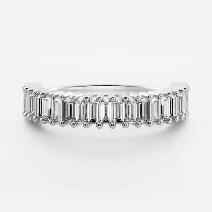 Emerald Cut Pavé Wedding Band