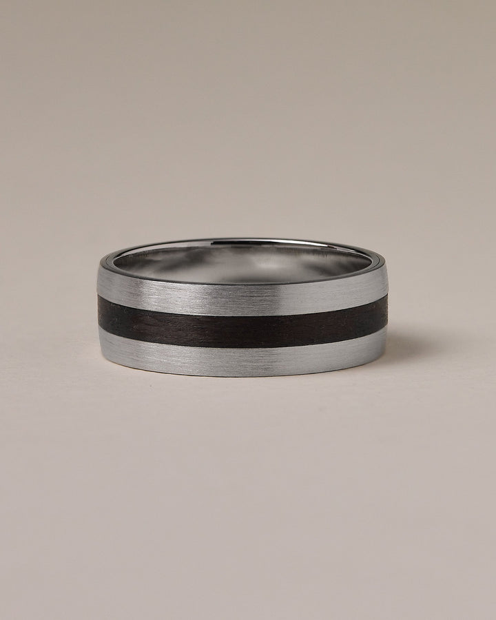 Men's Black Brushed Gold Comfort-Fit Wedding Band