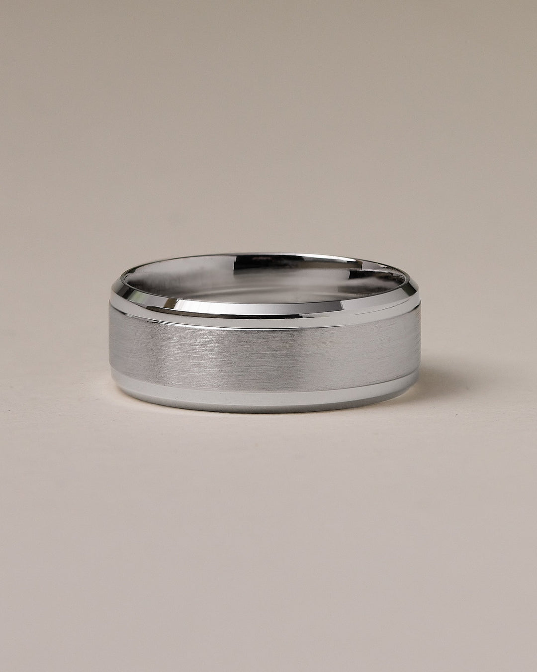 Men's Brushed Center Step-Edge Wedding Band