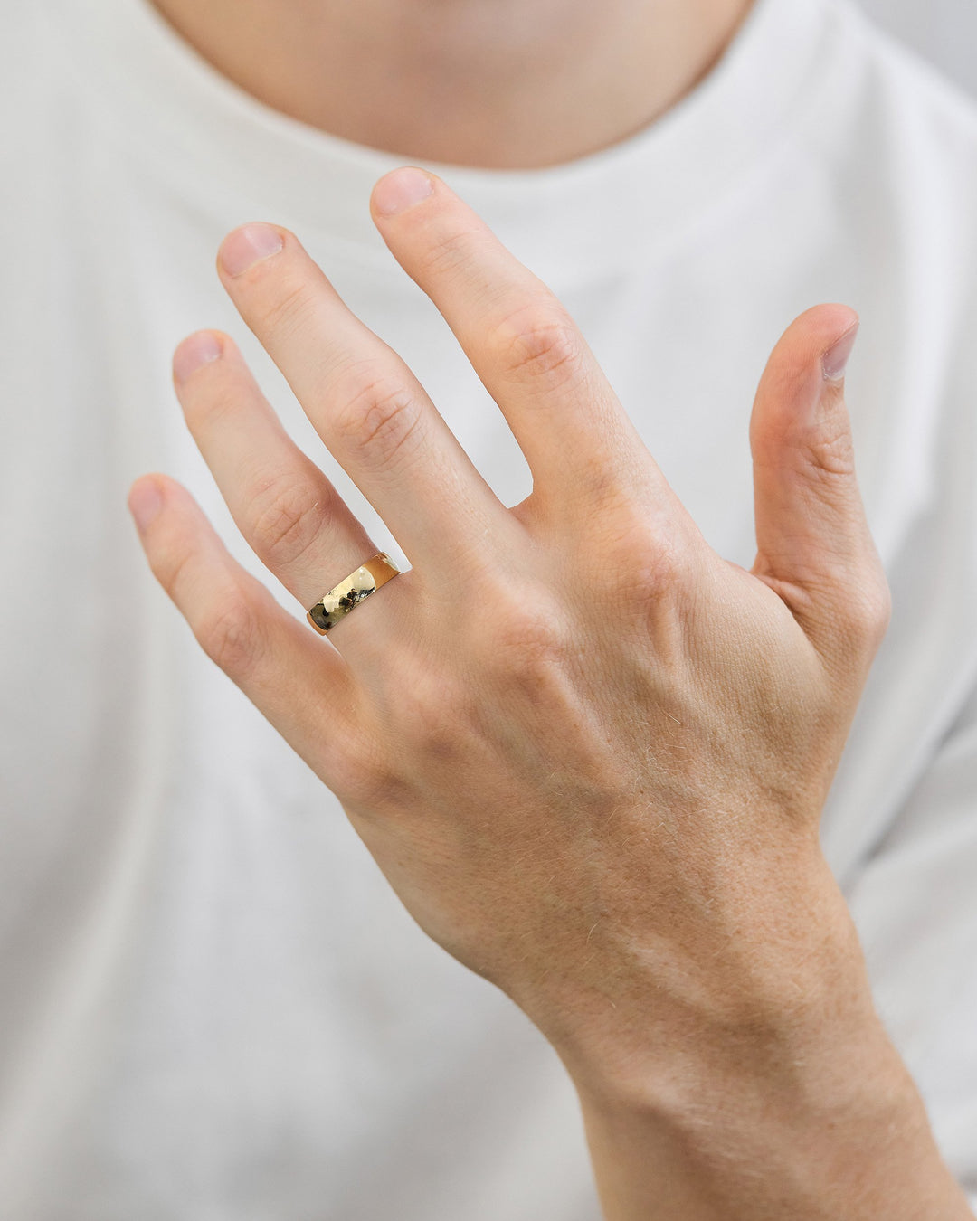 Men's Classic Dome Gold Wedding Band