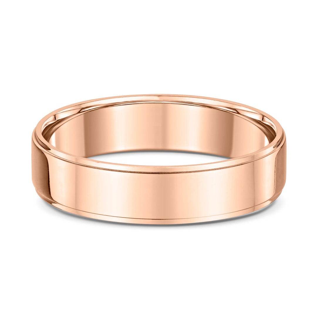Men's Classic Side Cut Cigar Solid Gold Wedding Band