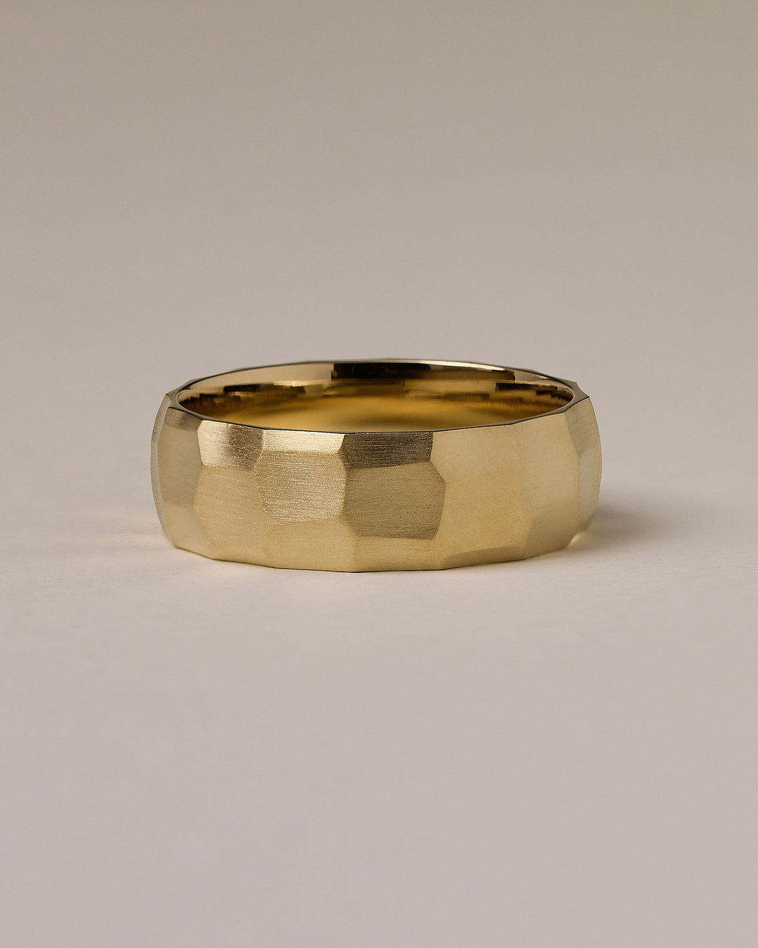 Men's Hammered  Solid Gold Wedding Band