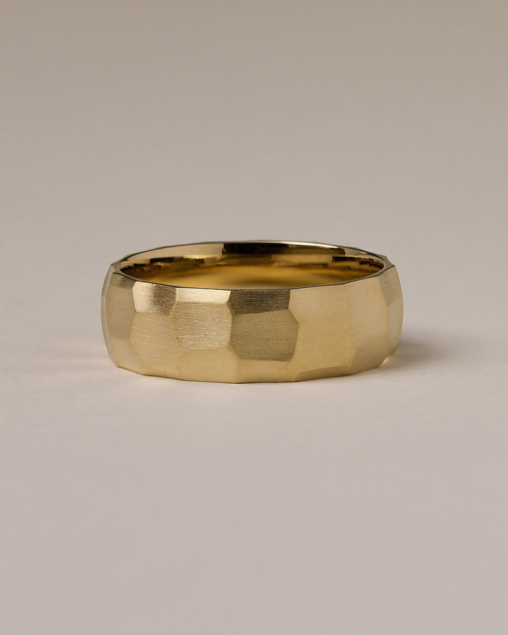 Men's Hammered  Solid Gold Wedding Band
