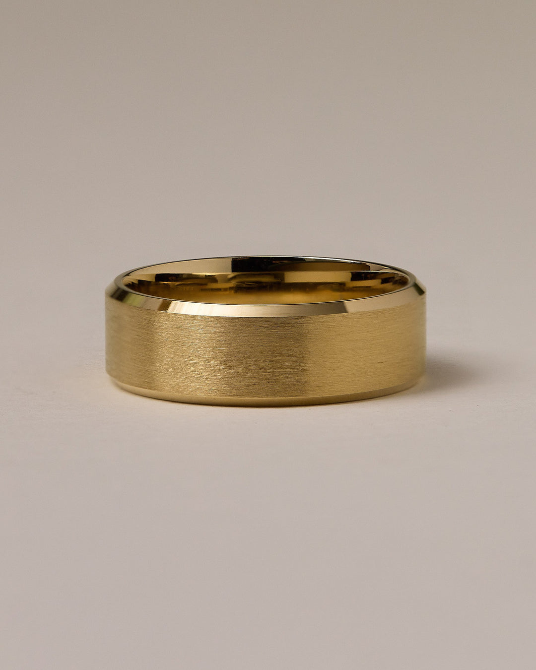 Men's Matte Beveled Edge Brushed Wedding Band