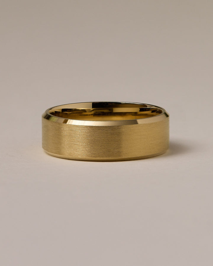 Men's Matte Beveled Edge Brushed Wedding Band