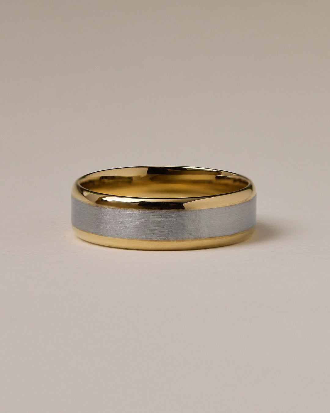 Men's Two-Tone Brushed Center Wedding Band