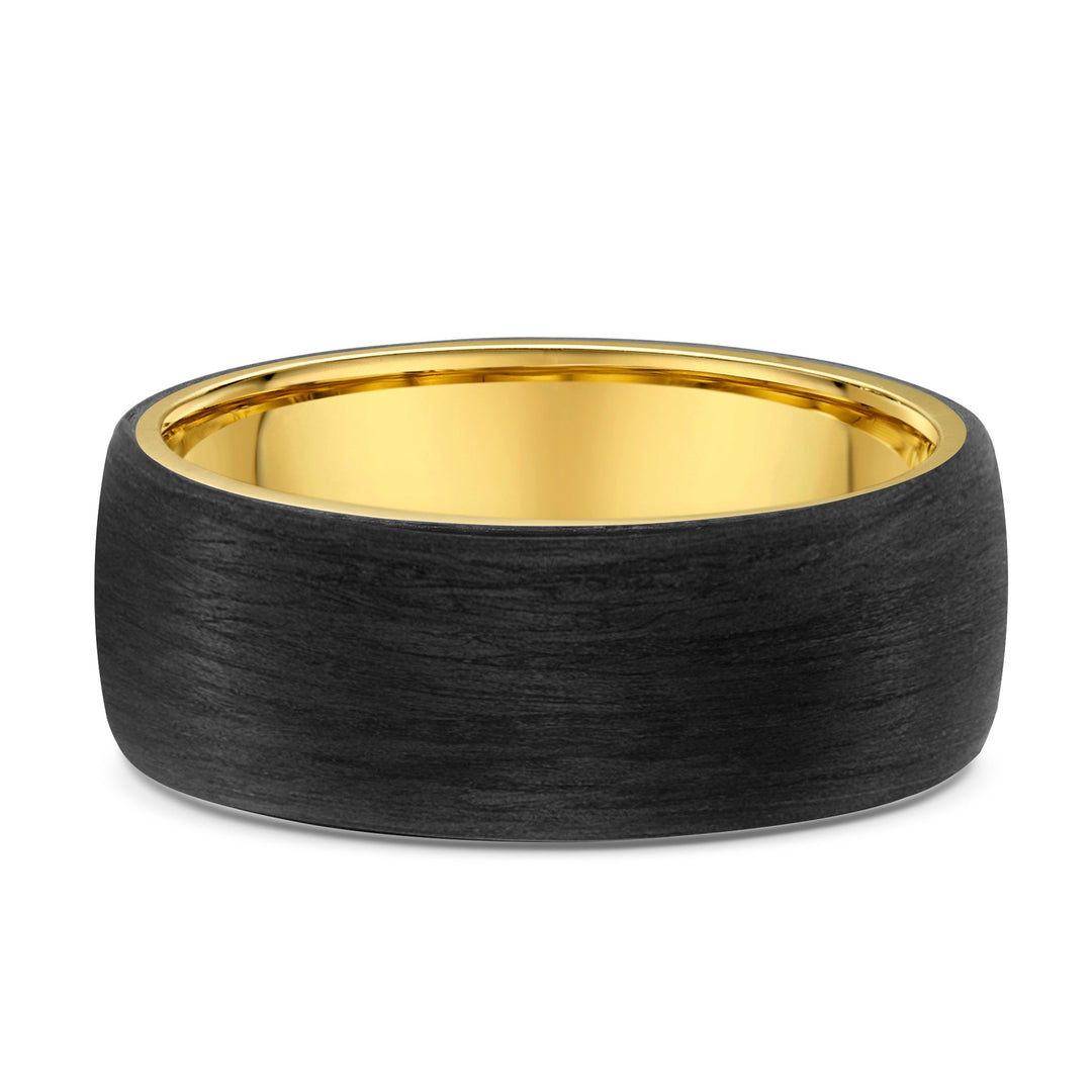 Men's Two-Tone Carbon Fiber Inlay Wedding Band