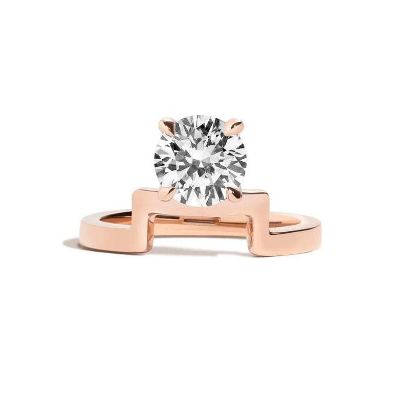 1.50ct Round Cut Diamond Notch Unique Engagement Ring