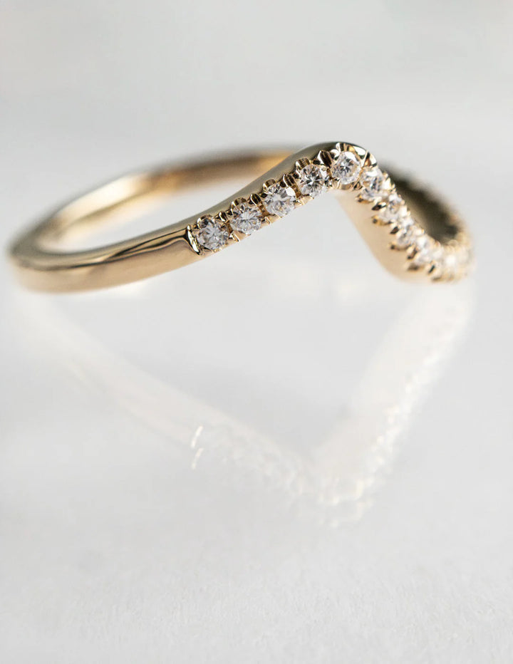 1.0CT-2.0CT Marquise E/VS CVD Diamond By Pass Pave Engagement Ring With Matching Curved Band