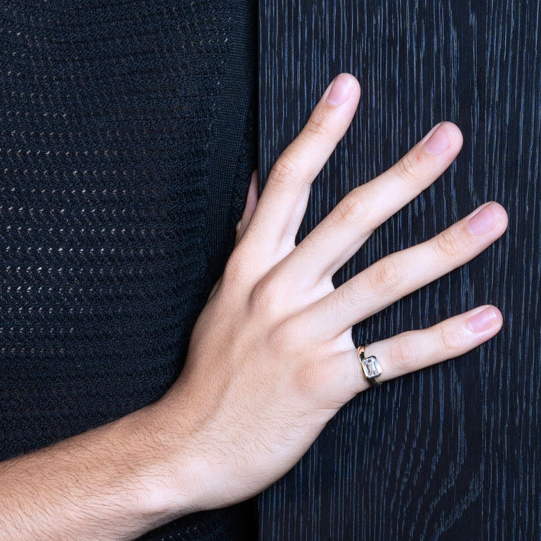 Emerald Cut Lab Diamond Engagement Ring