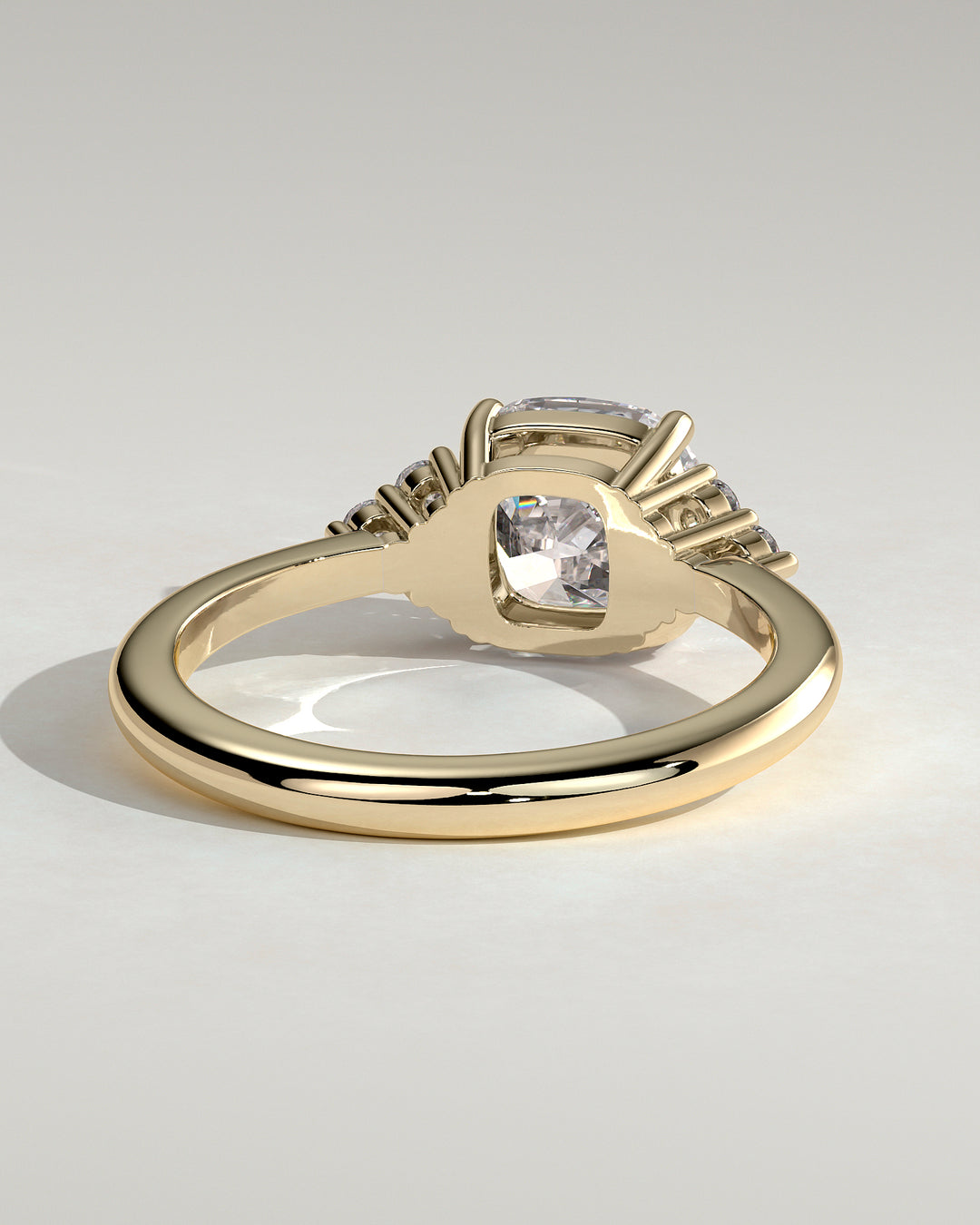 modern cushion cut cluster engagement ring IGI certified lab grown diamond