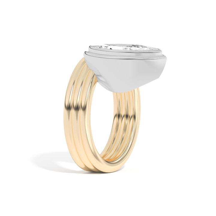 Bezel Set Marquise Diamond Engagement Ring