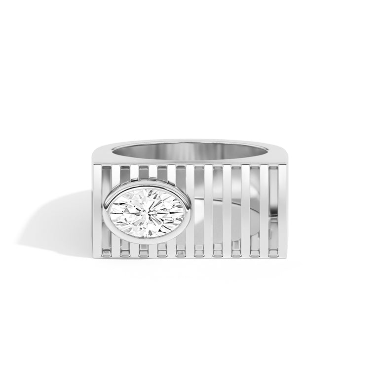 Modern Oval Lab Diamond Engagement Ring