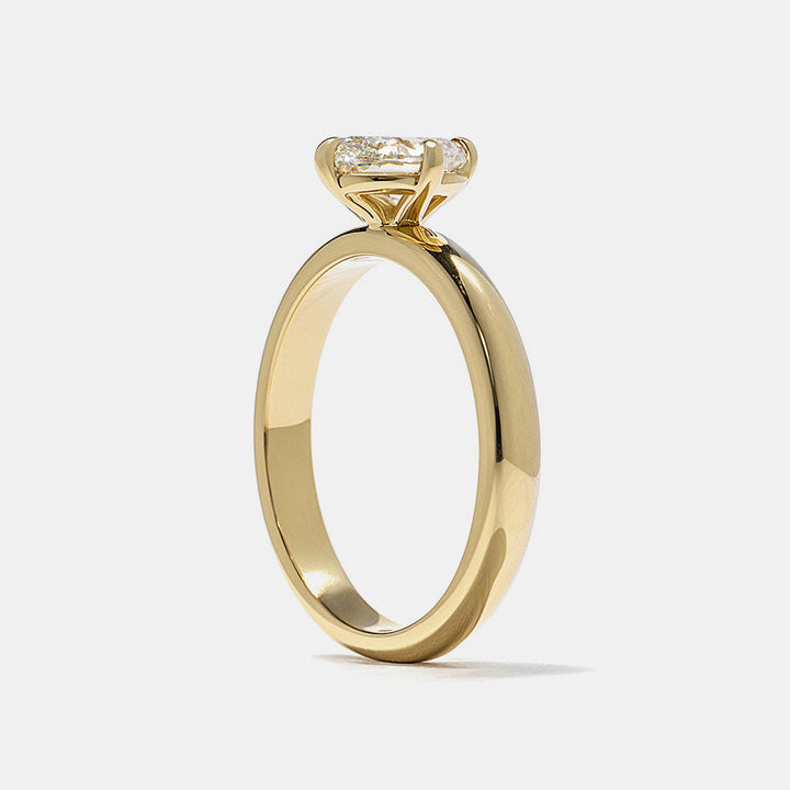 Modern oval cut lab diamond solitaire engagement ring featuring clean prong setting and refined elegant style