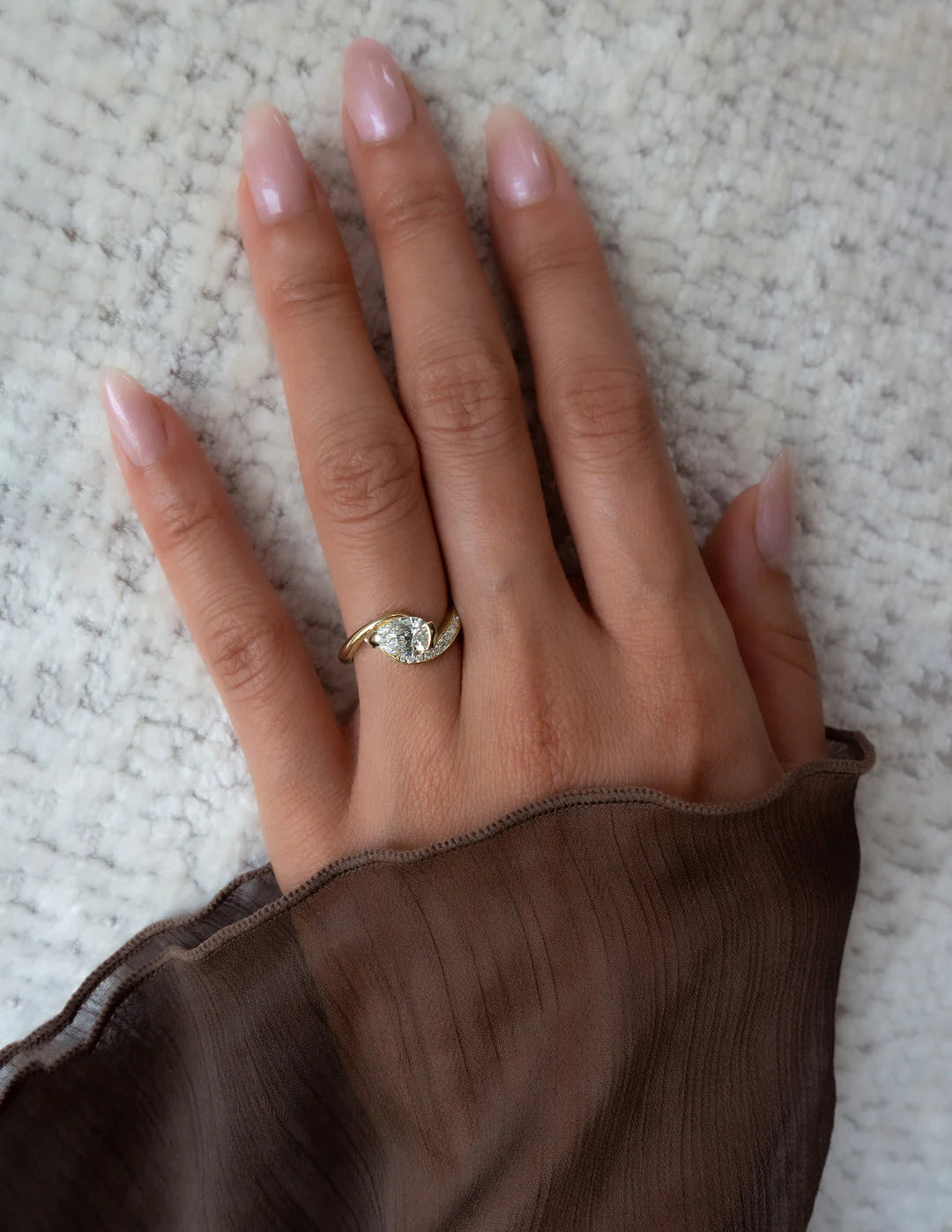 Pear CVD Diamond Ring Set