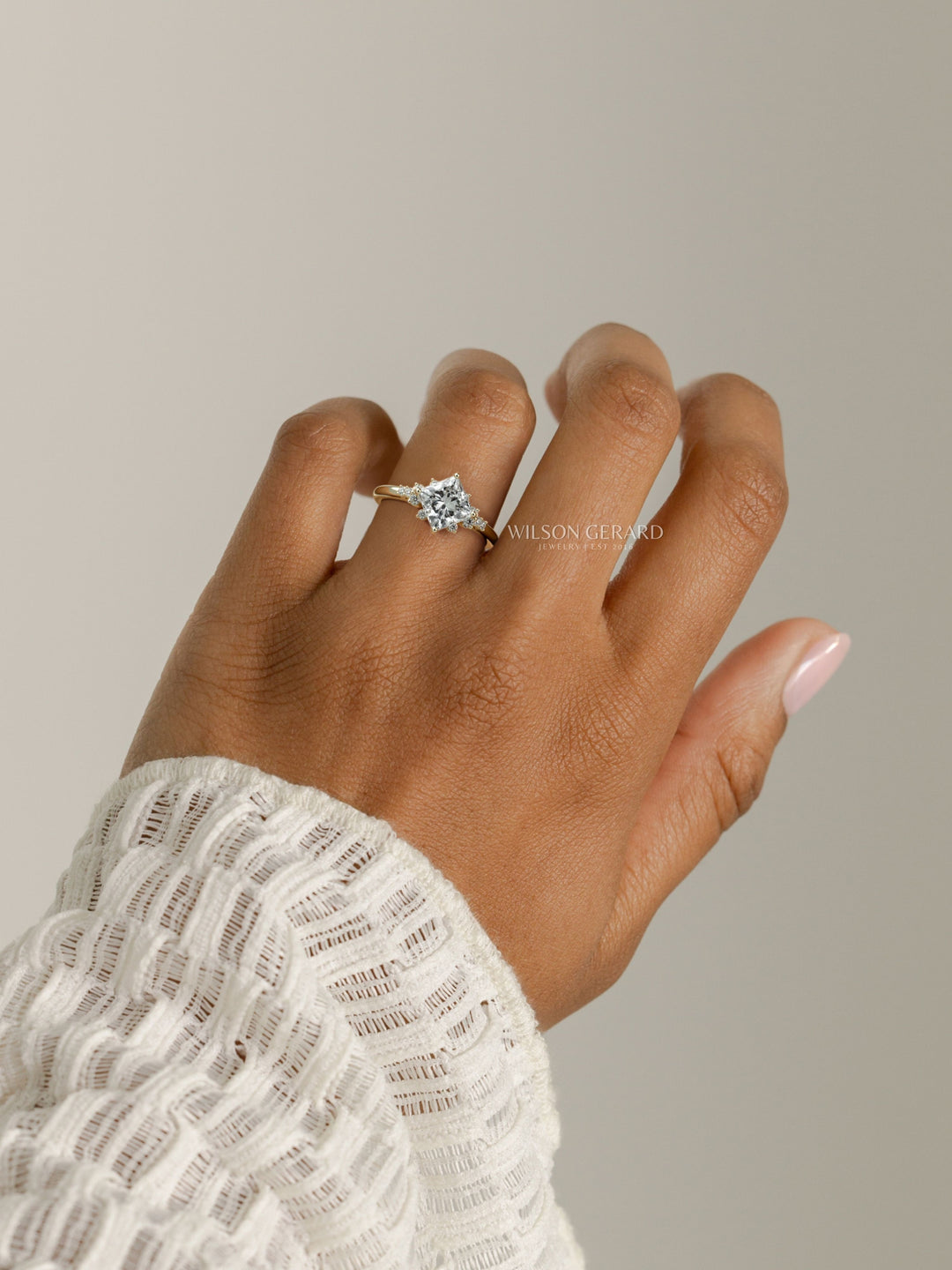 unique princess cut engagement ring lab grown