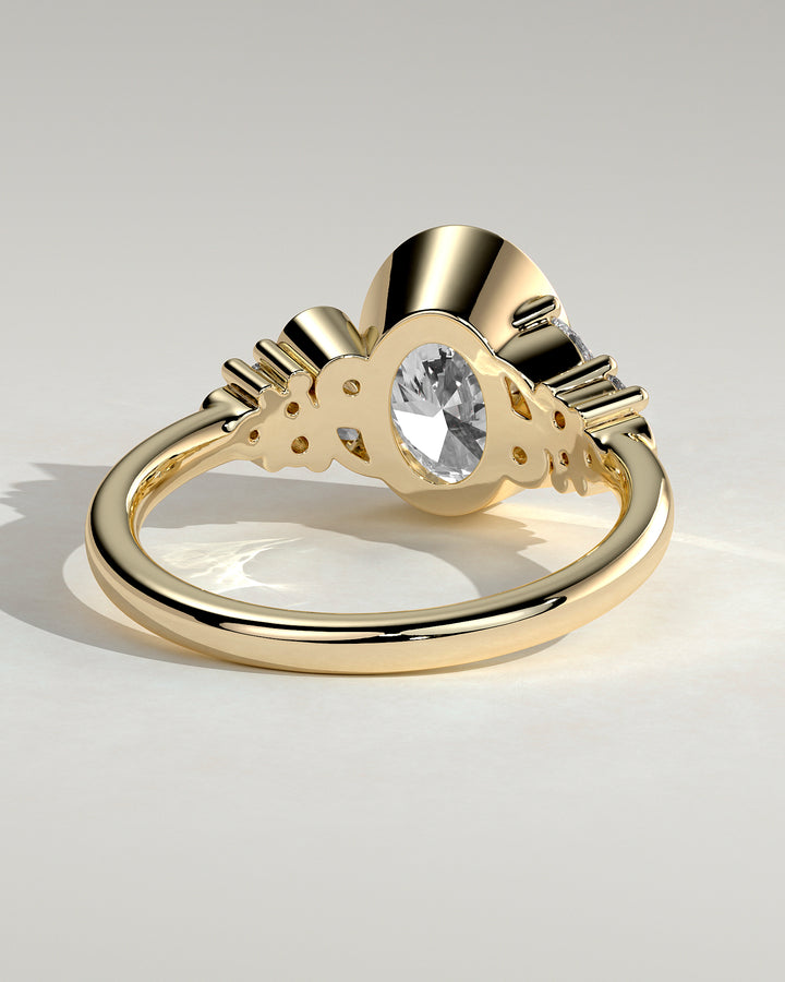 bezel set cluster engagement ring