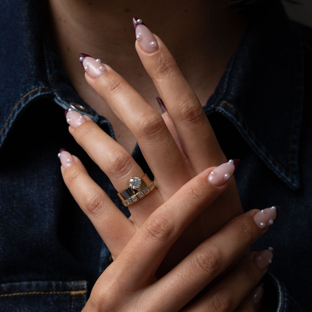 1.0CT Round Cut E/VS1 Lab Grown Diamond Monolith Engagement Ring