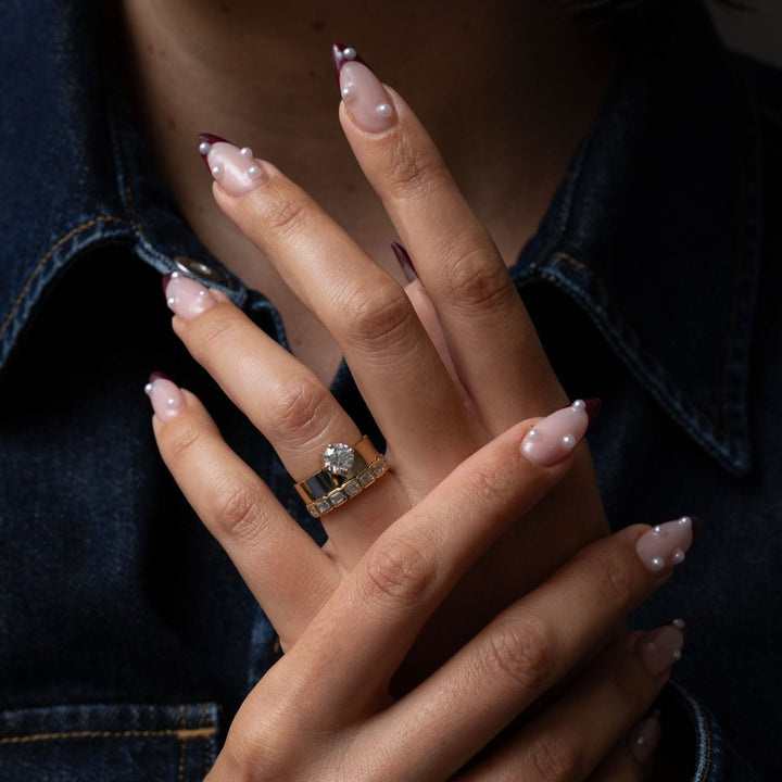 1.0CT Round Cut E/VS1 Lab Grown Diamond Monolith Engagement Ring