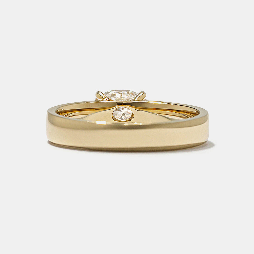 0.75CT East West Oval Cut E/VS1 Lab Grown Diamond Solitaire Engagement Ring