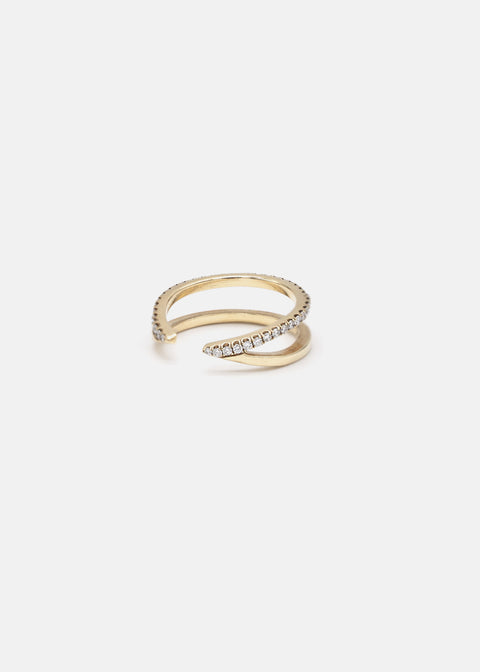Round Pave Double Band Lab Grown Diamond Wedding Band