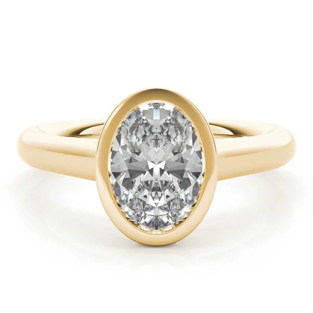 oval bezel engagement ring
