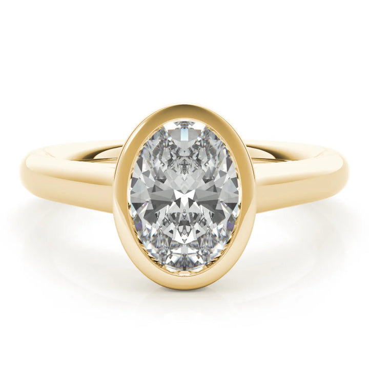 oval bezel engagement ring
