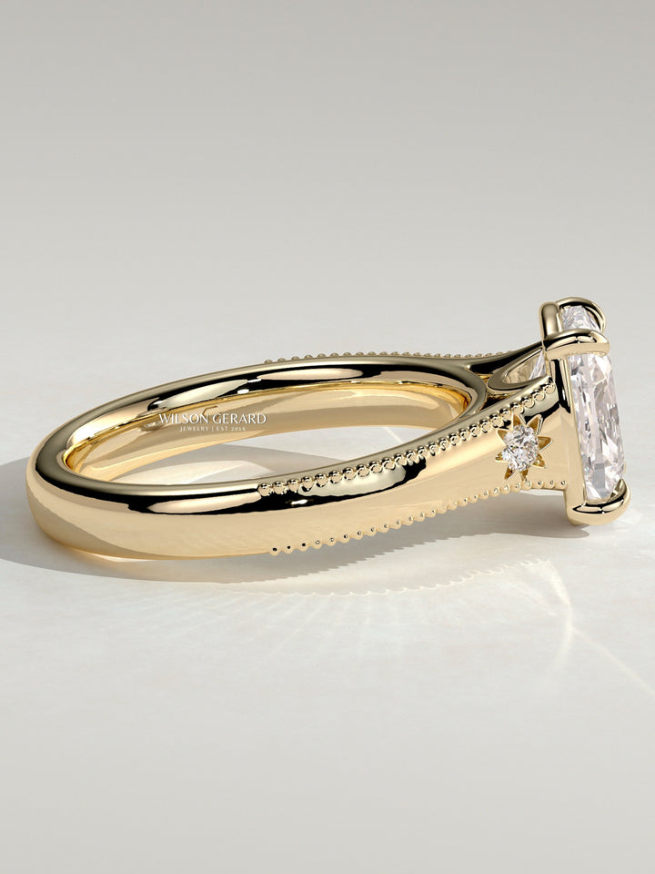vintage oval bezel engagement ring