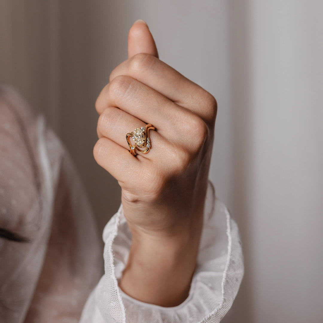 Oval Diamond Engagement Ring With Band