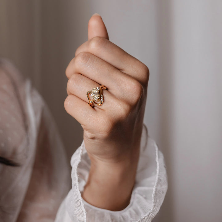 Oval Diamond Engagement Ring With Band