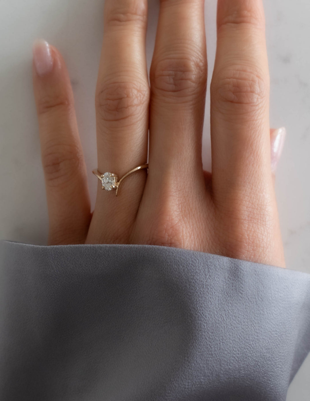 Oval Cut Lab Diamond Engagement Ring