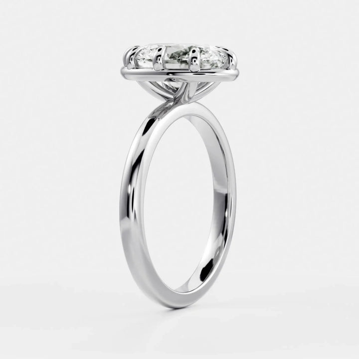 elegant oval bezel engagement ring lab diamond solitaire 2ct USA